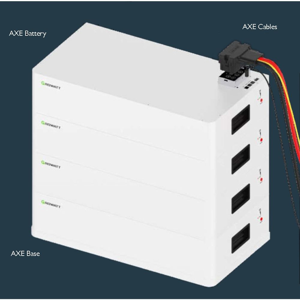 Growatt 1Ph Inverter (Hybrid or AC-Coupled) plus AXE LV Battery System
