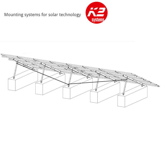 K2 A-Rack System for 16 panels - HIGH wind load 1.3kN/m²