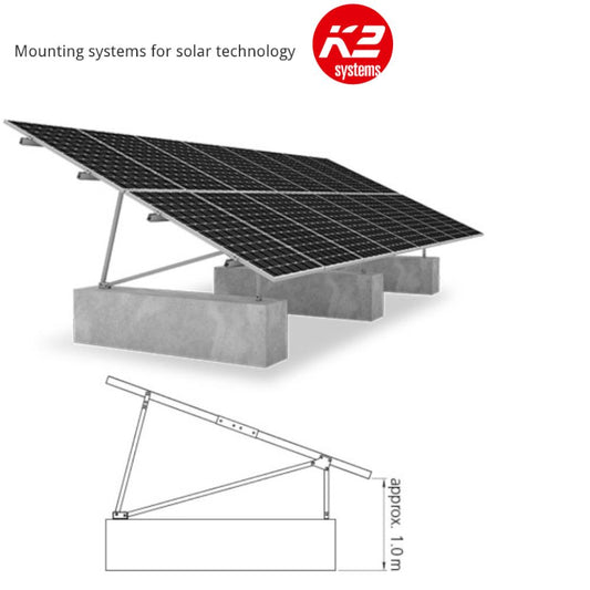 K2 P-Rack System for 16 panels - Wind Load 0.8kN/m² - Standard